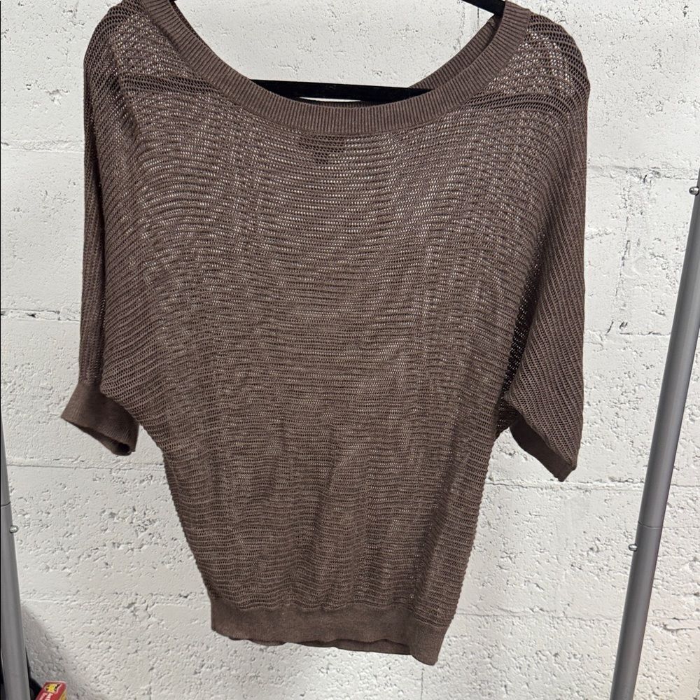 Express Taupe Knit V-Neck Sweater BRAND NEW - Size XS Short Sleeve Sweater